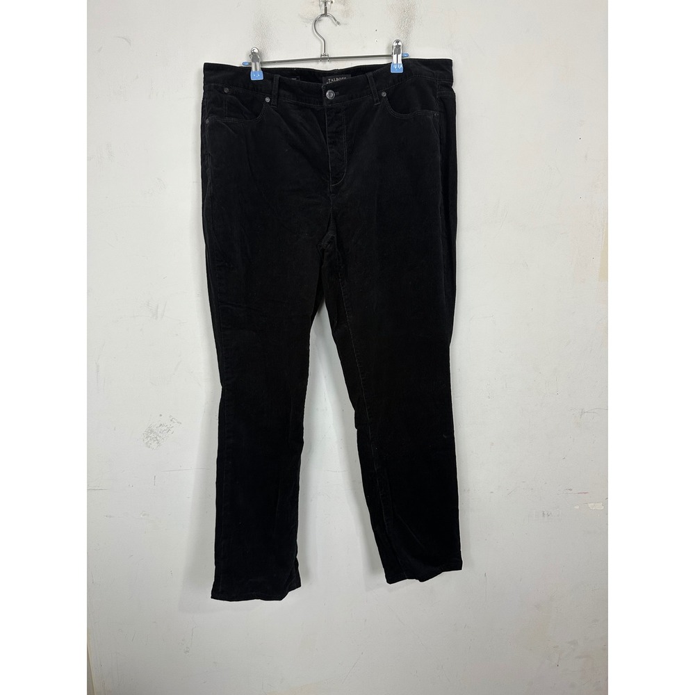 Talbots Flawless Five-Pocket Corduroy Pants Black Straight Leg 16W CA23147